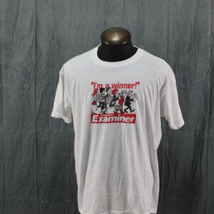 Vintage Graphic T-shirt - The Examiner I am a Winner Cartoon Graphic - Men's XL